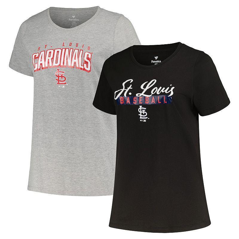 Womens Profile /Heather Gray St. Louis Cardinals Plus Size T-Shirt Combo Pack Product Image