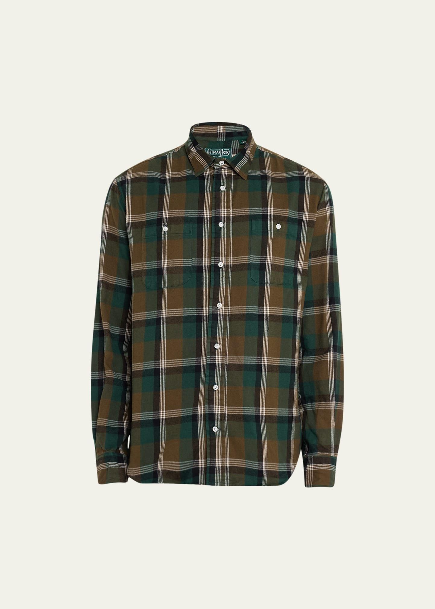 Mens Check Flannel Sport Shirt Product Image