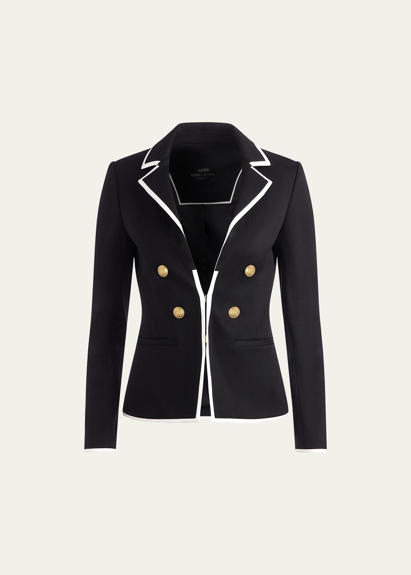 Womens Mya Tipped Double-Breasted Blazer Product Image