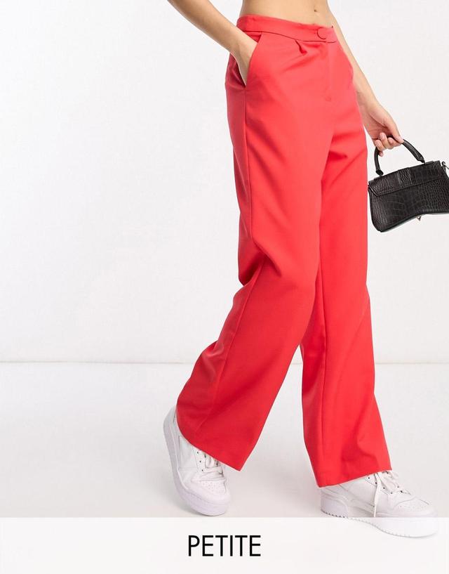 Miss Selfridge Petite slouchy dad pants in red Product Image