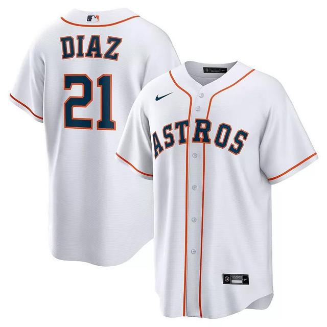 Nike Mens Yainer Diaz White Houston Astros Home Replica Jersey - White Product Image