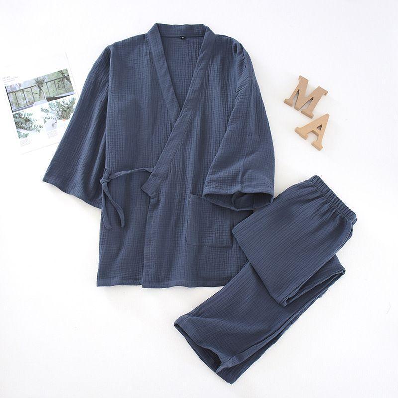 Pajama Set: Kimono Top + Pants Product Image