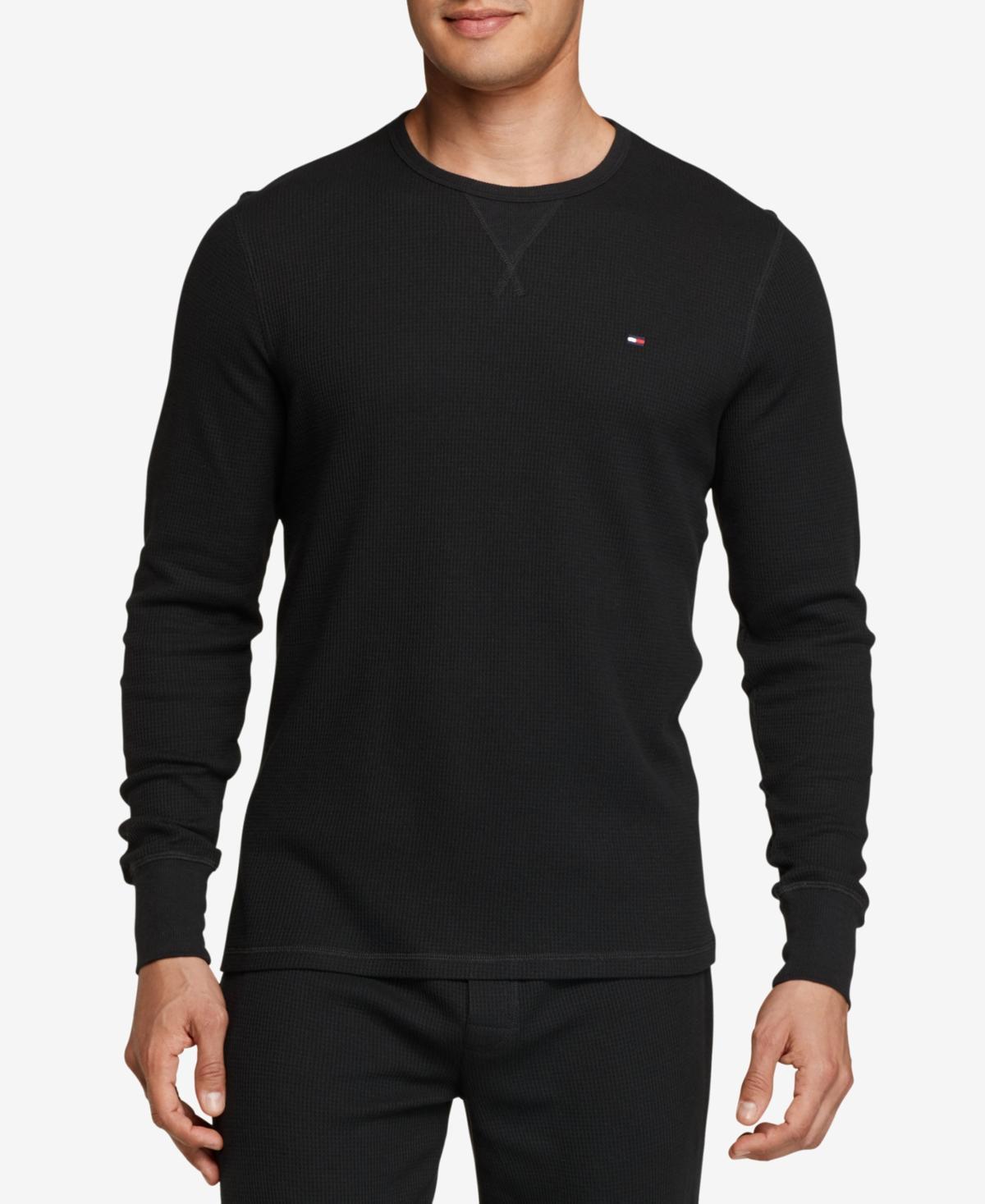 Tommy Hilfiger Mens Waffle-Knit Long-Sleeve Crewneck Top Product Image