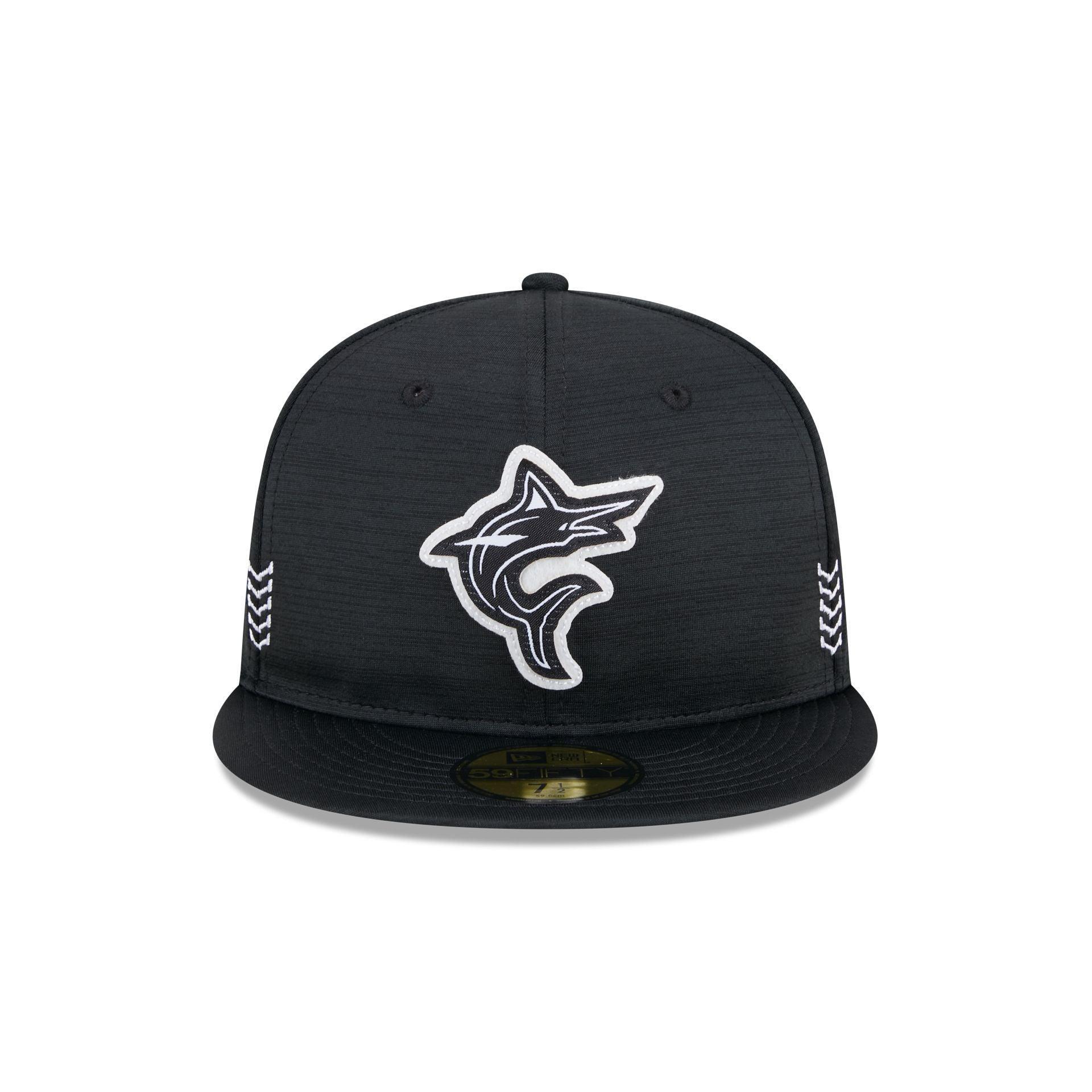 Miami Marlins 2024 Clubhouse Black 59FIFTY Fitted Hat Male Product Image