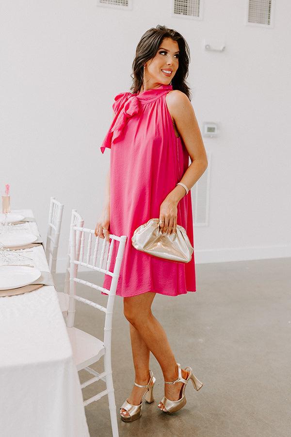 Friday Night Glam Shift Dress In Hot Pink Product Image