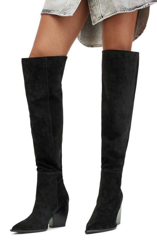 Reina Over The Knee Pointed Toe Boot In Black Product Image