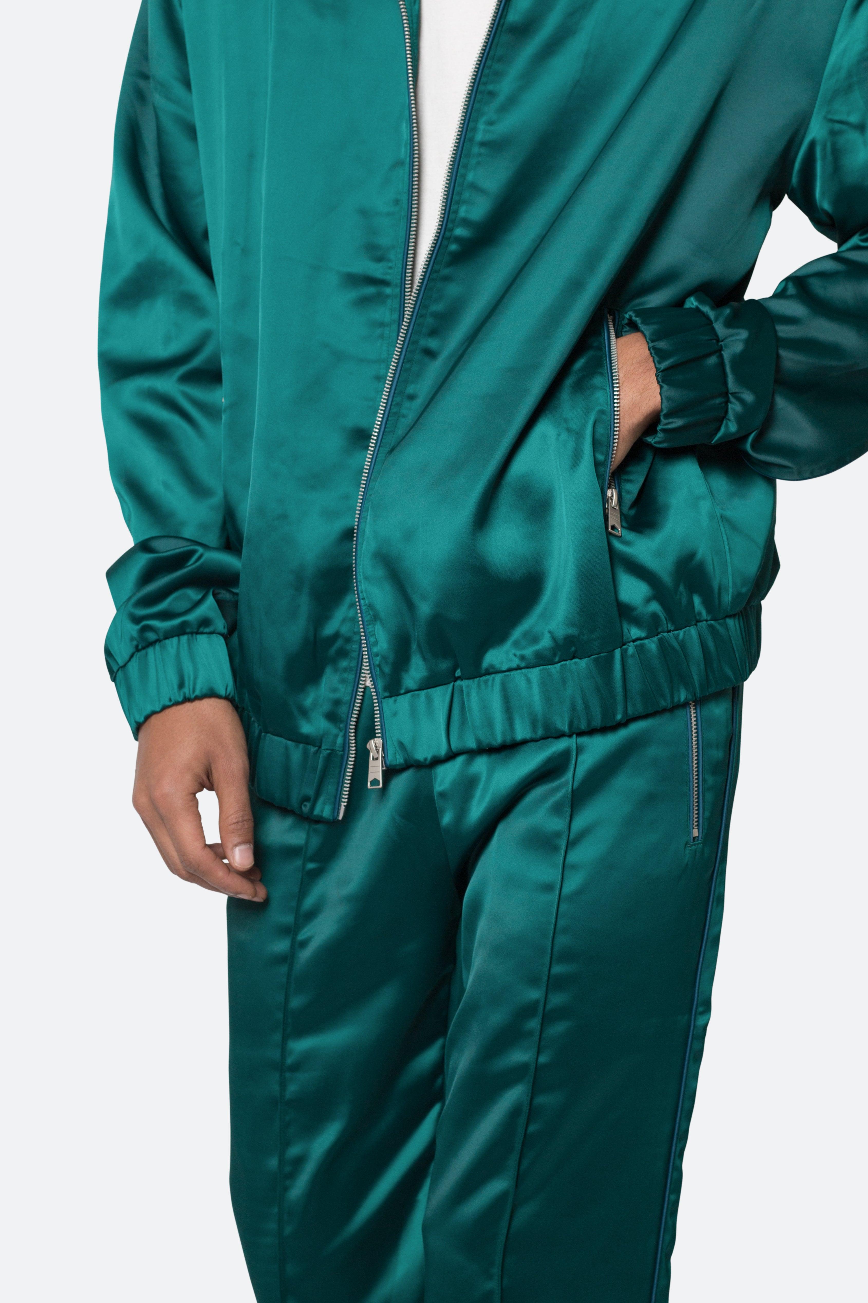 Satin Track Jacket - Green Product Image