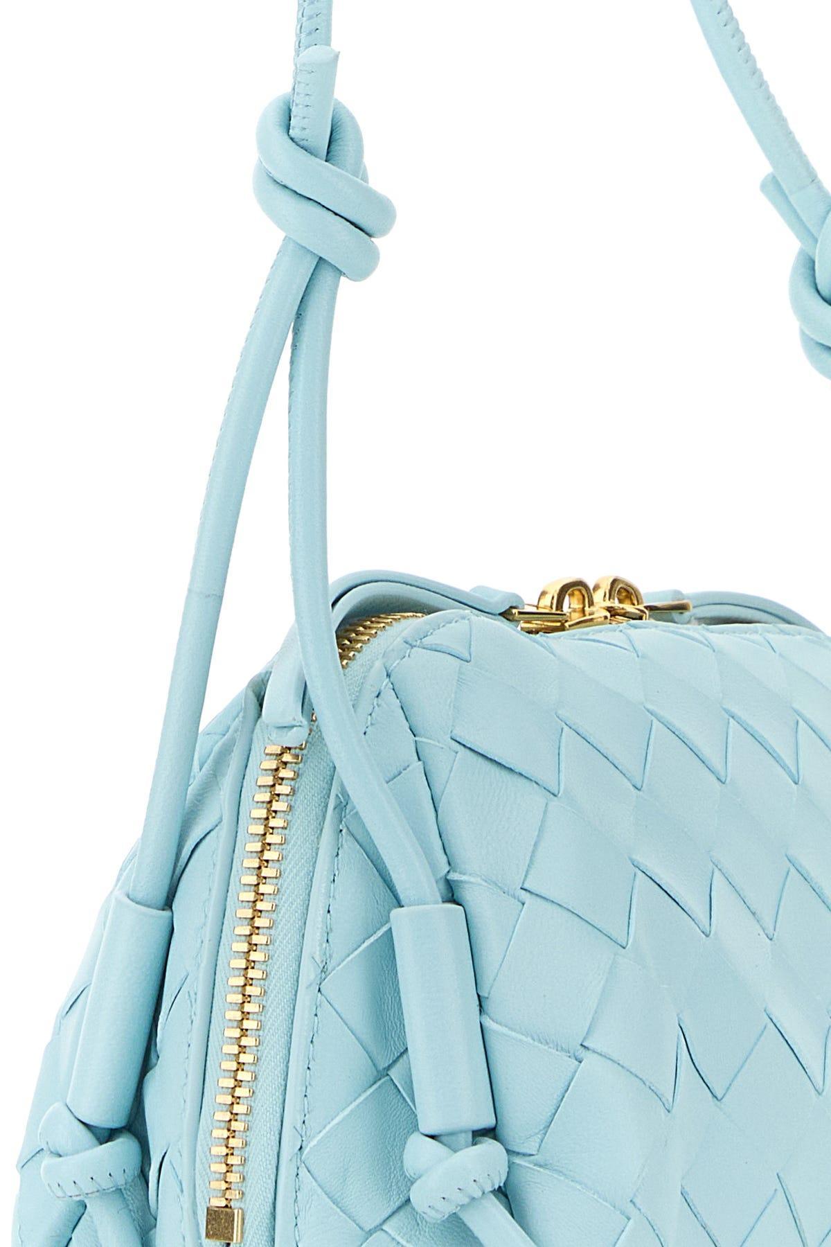 Light Blue Leather Concert Crossbody Bag Product Image