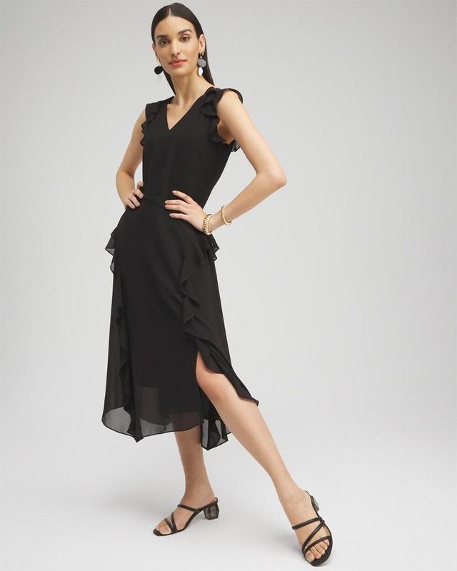 Women's Chiffon Ruffle Midi Dress Product Image