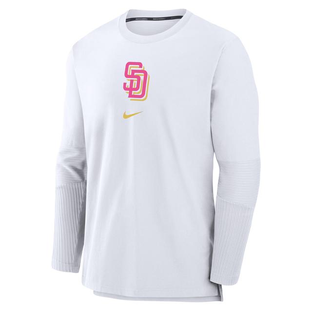 Mens Nike White San Diego Padres Authentic Collection City Connect Player Tri-Blend Performance Pullover Jacket Product Image