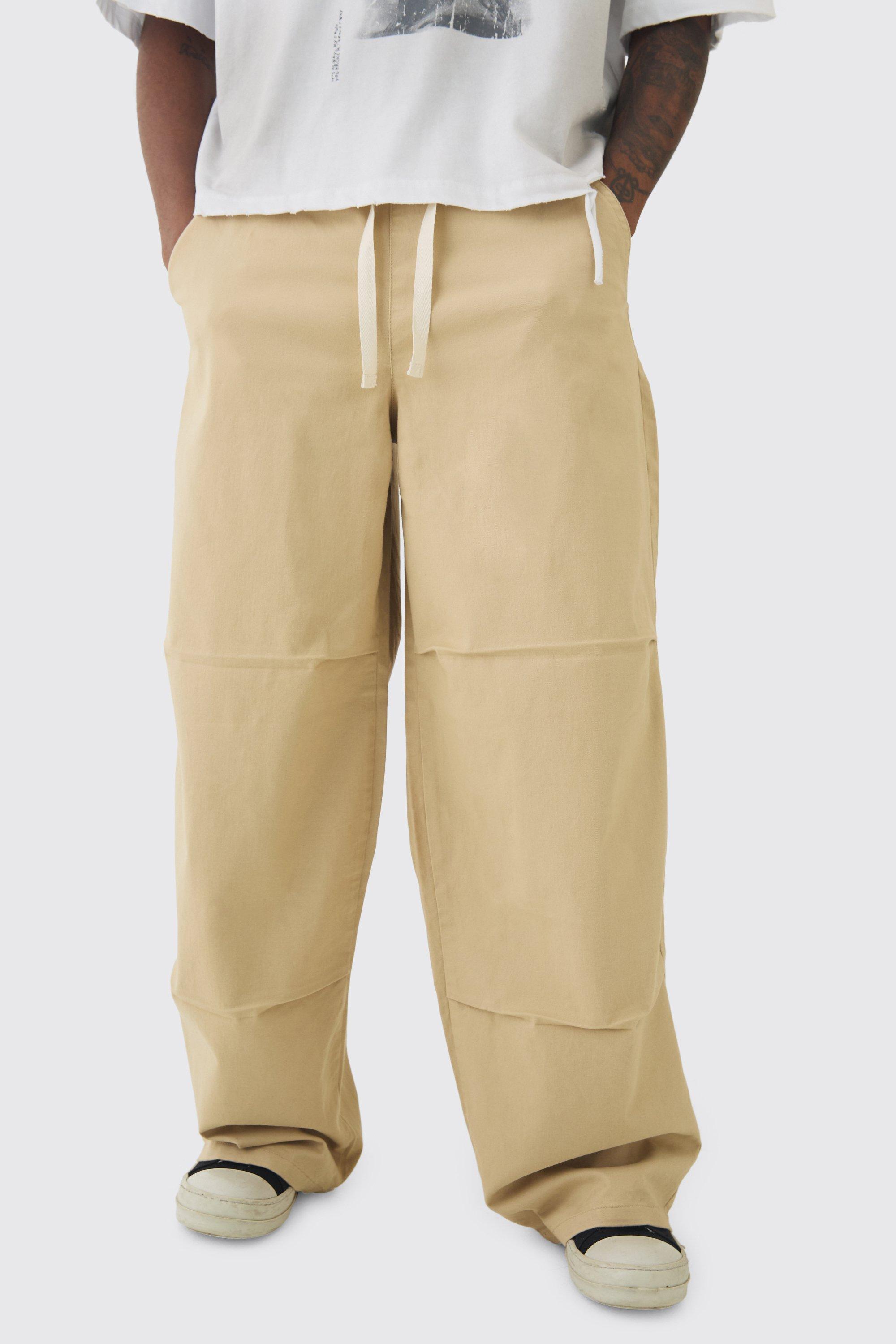 Tall Baggy Fit Elasticated Waist Contrast Drawcord Pants | boohooMAN USA Product Image