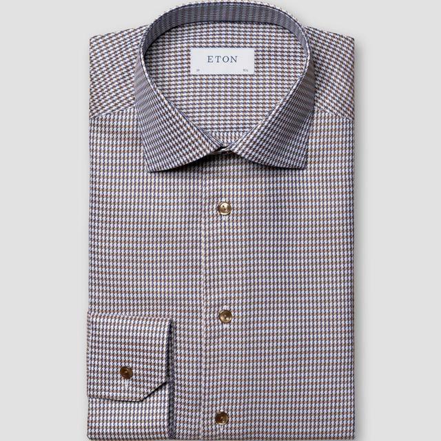 Eton Houndstooth Print Signature Twill Shirt Product Image