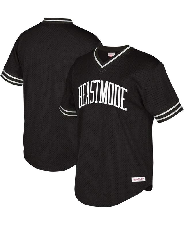 Mens Black Beast Mode Collegiate Logo V-Neck Jersey T-shirt Product Image