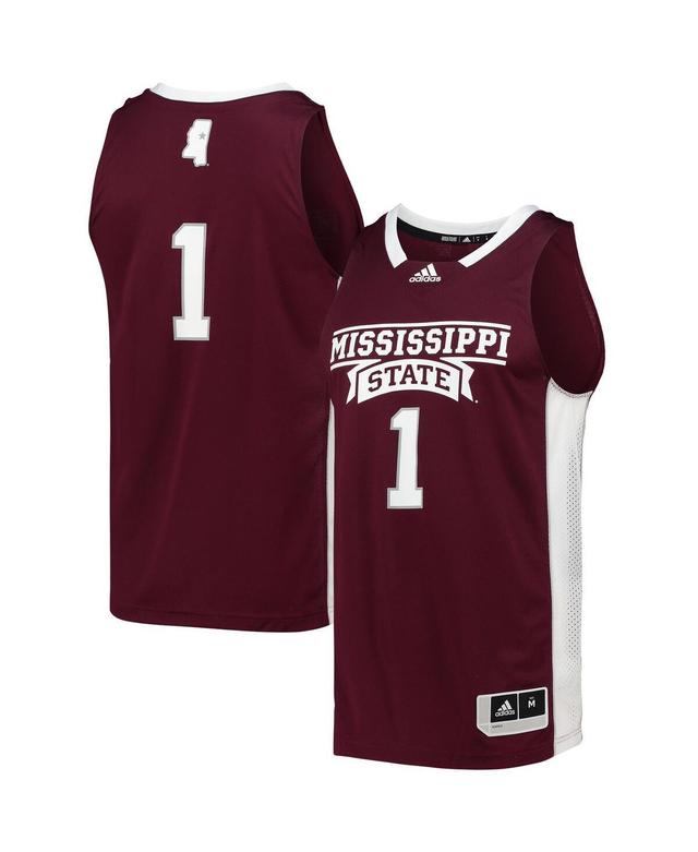 Mens adidas #1 Maroon Mississippi State Bulldogs Team Swingman Basketball Jersey Product Image