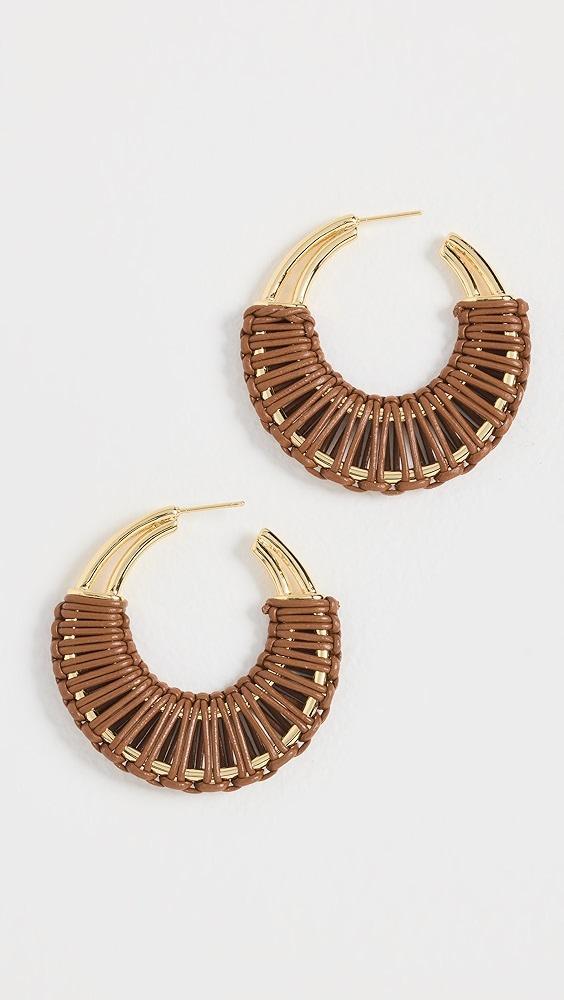 Kenneth Jay Lane Leather Wrapped Hoop Earrings | Shopbop Product Image