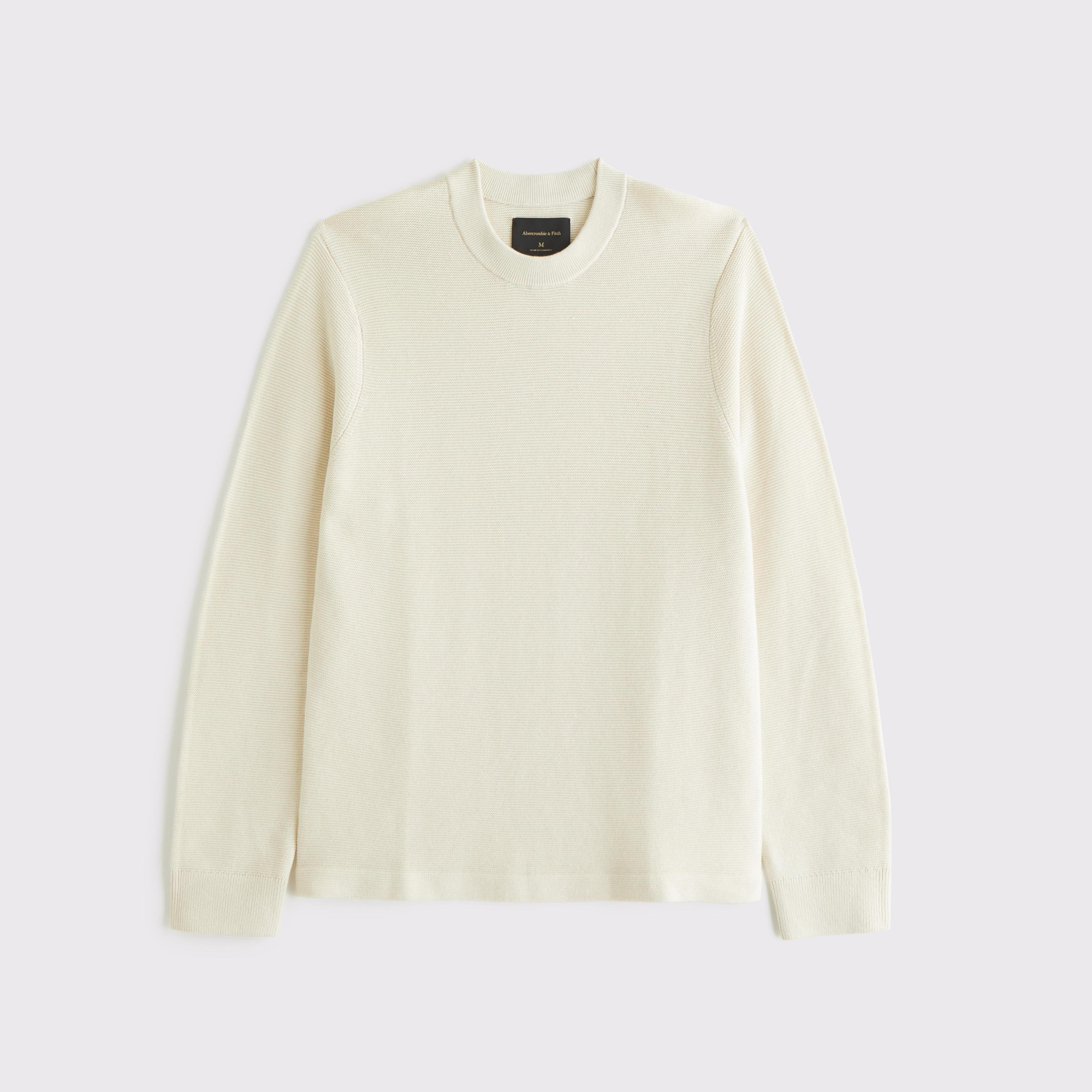 Pima Cotton Open-Hem Crew Sweater Product Image