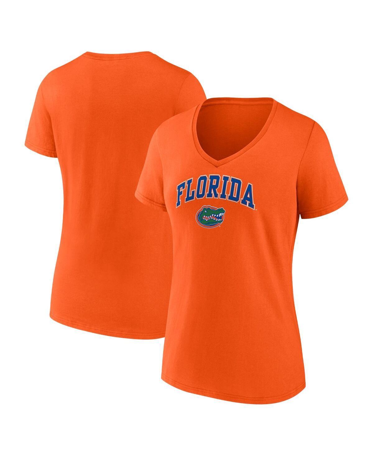 Womens Fanatics Orange Florida Gators Evergreen Campus V-Neck T-shirt Product Image