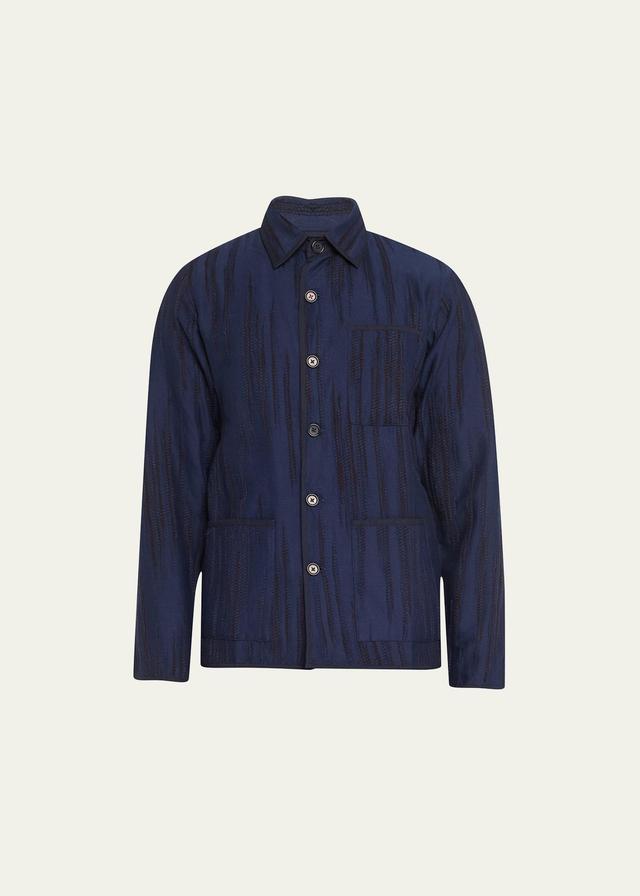 Mens Corduroy Block Print Casual Shirt Product Image