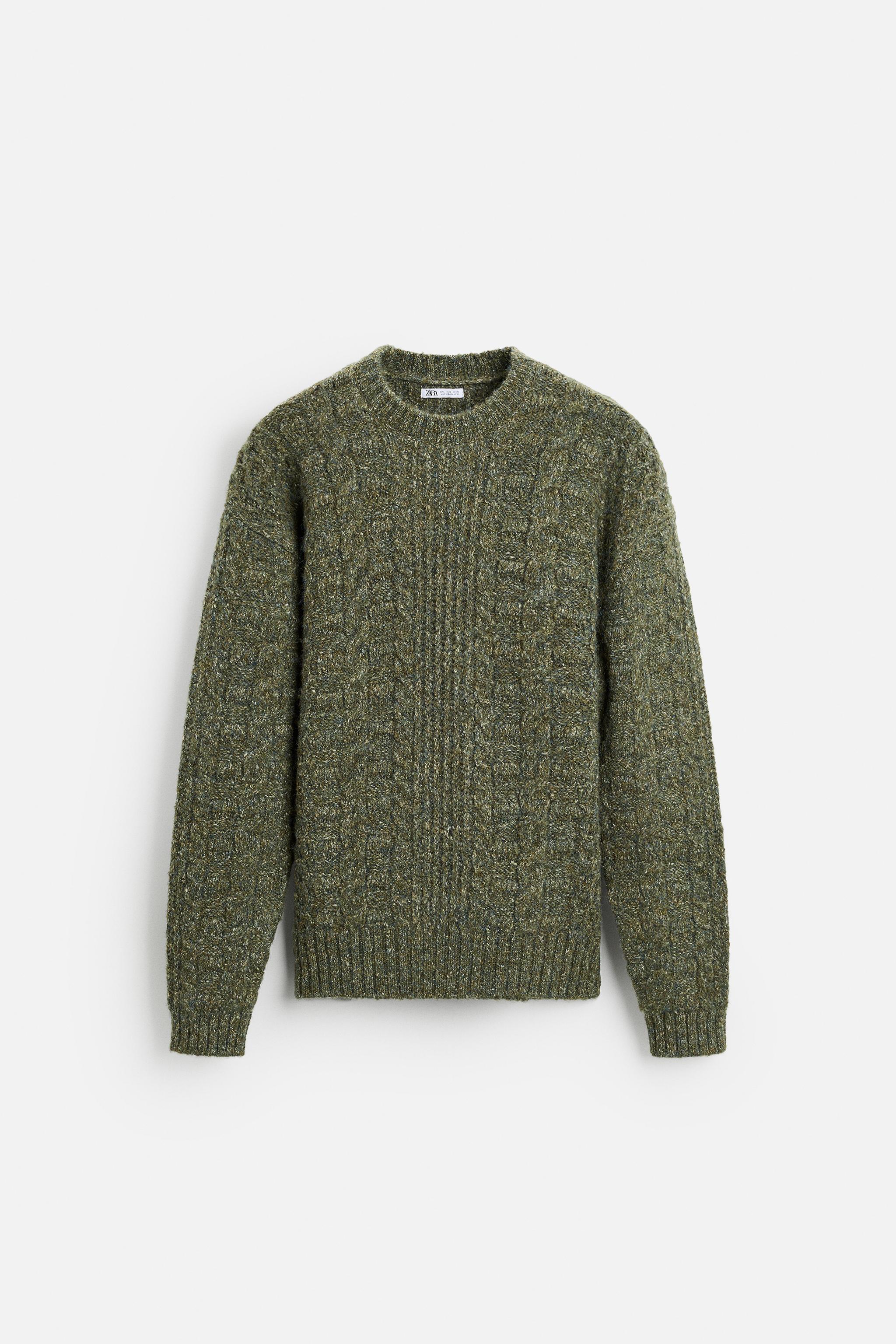 FLECKED KNIT STRUCTURED SWEATER Product Image