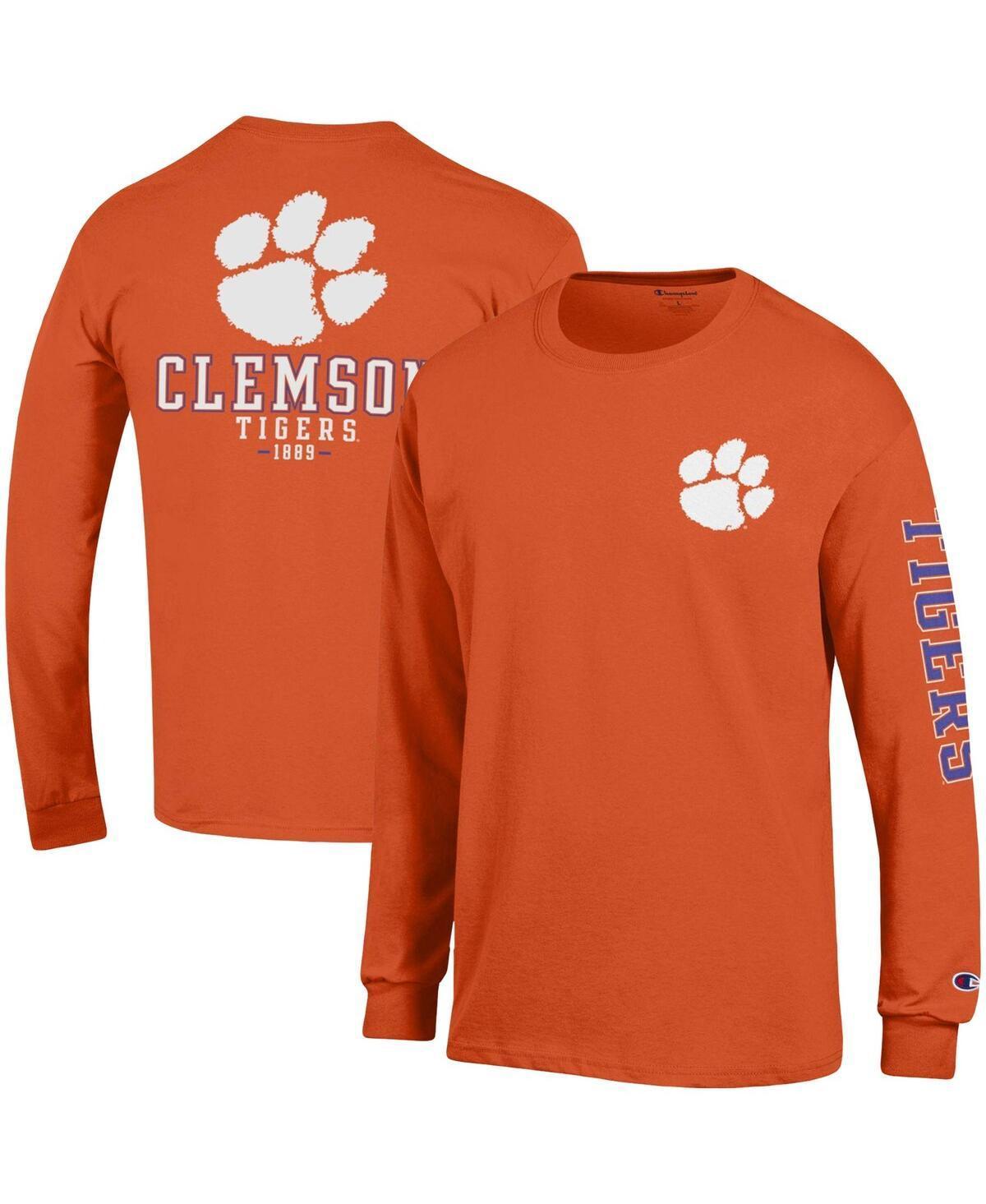 Mens Champion Clemson Tigers Team Stack Long Sleeve T-Shirt Product Image