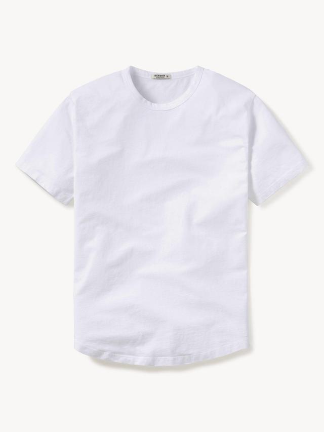 White Pima Curved Hem Tee Product Image