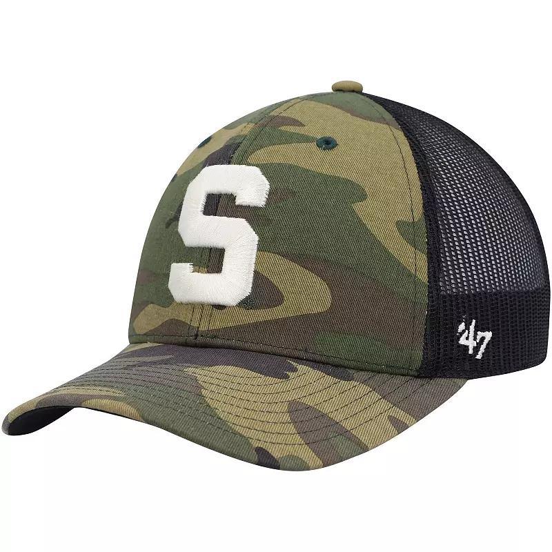 Mens 47 Camo/Black Michigan State Spartans Team Logo Trucker Snapback Hat Product Image