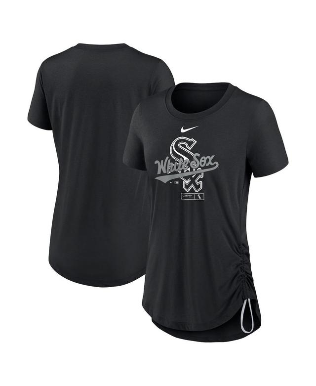 Womens Nike Black Chicago White Sox Side Cinch Fashion Tri-Blend Performance T-shirt Product Image