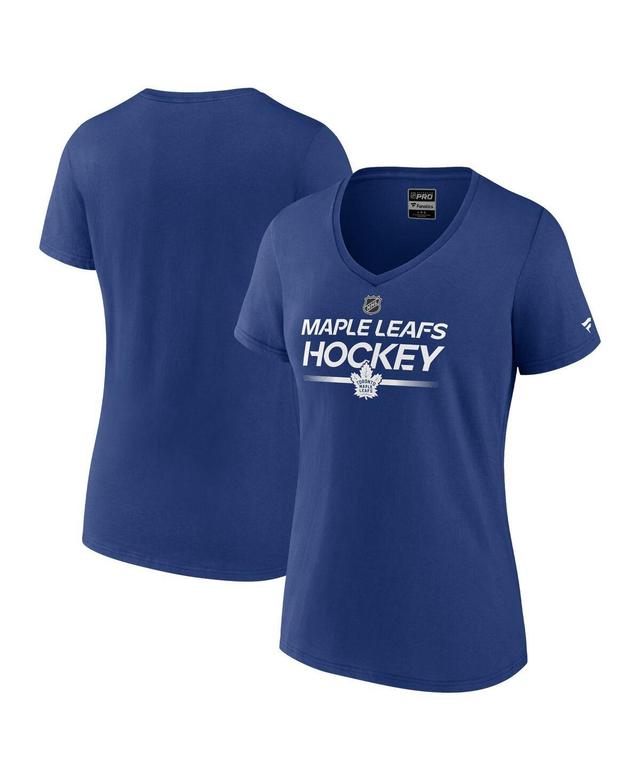 Womens Fanatics Branded Blue Toronto Maple Leafs Authentic Pro V-Neck T-Shirt Product Image