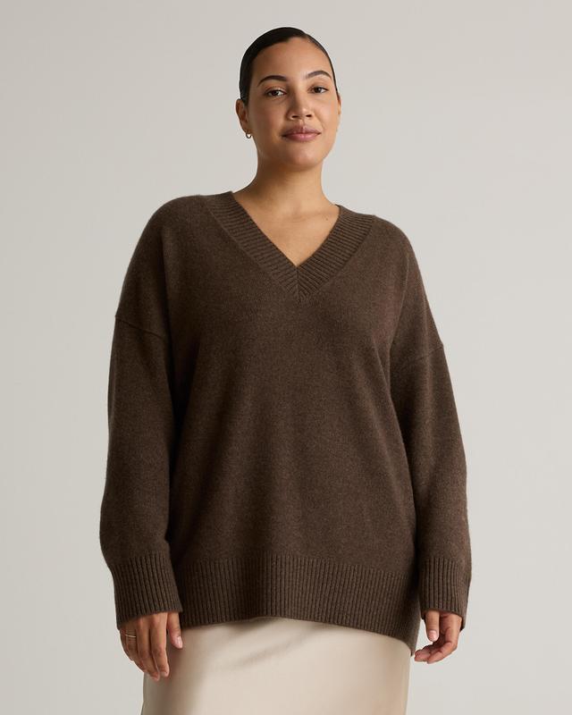 Mongolian Cashmere Oversized V-Neck Sweater	 Product Image