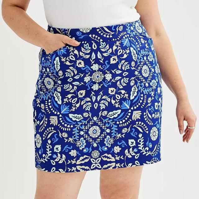 Plus Size Croft & Barrow Effortless Stretch Skort, Womens Light Grey Product Image