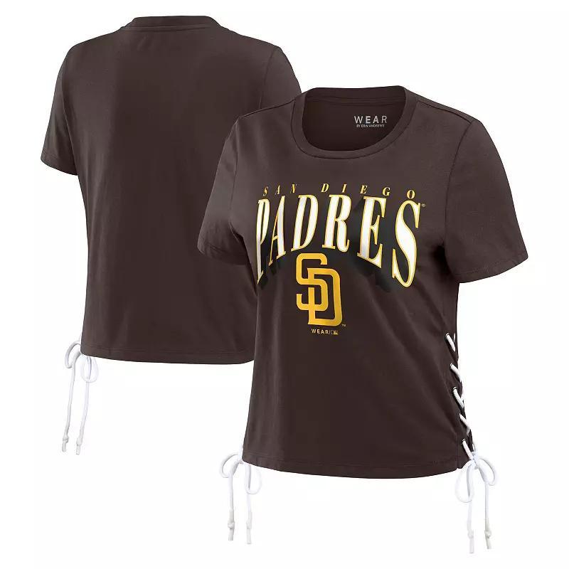 Womens WEAR by Erin Andrews Bay Packers Lace Up Side Modest Cropped T-Shirt Product Image