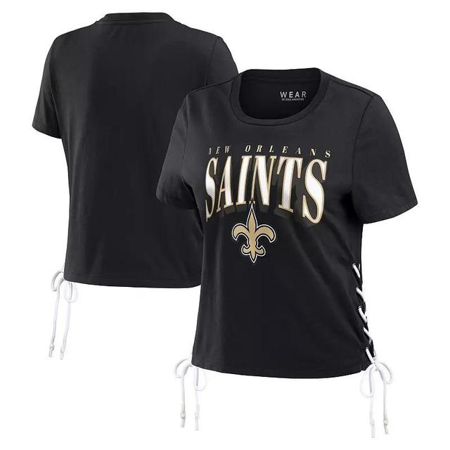 Womens WEAR by Erin Andrews Pittsburgh Pirates Side Lace-Up Cropped T-Shirt Product Image