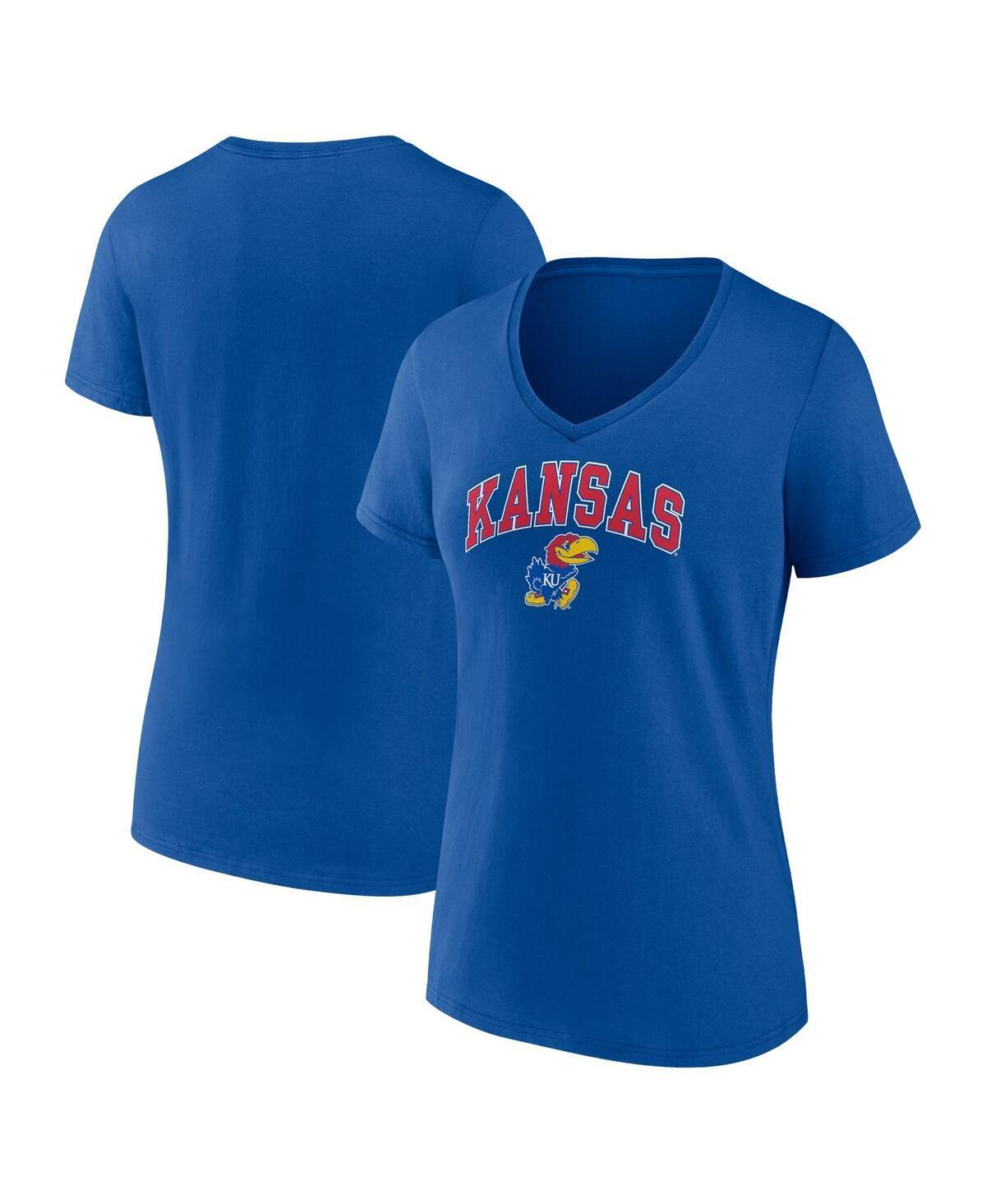 Womens Fanatics Royal Kansas Jayhawks Evergreen Campus V-Neck T-shirt Product Image