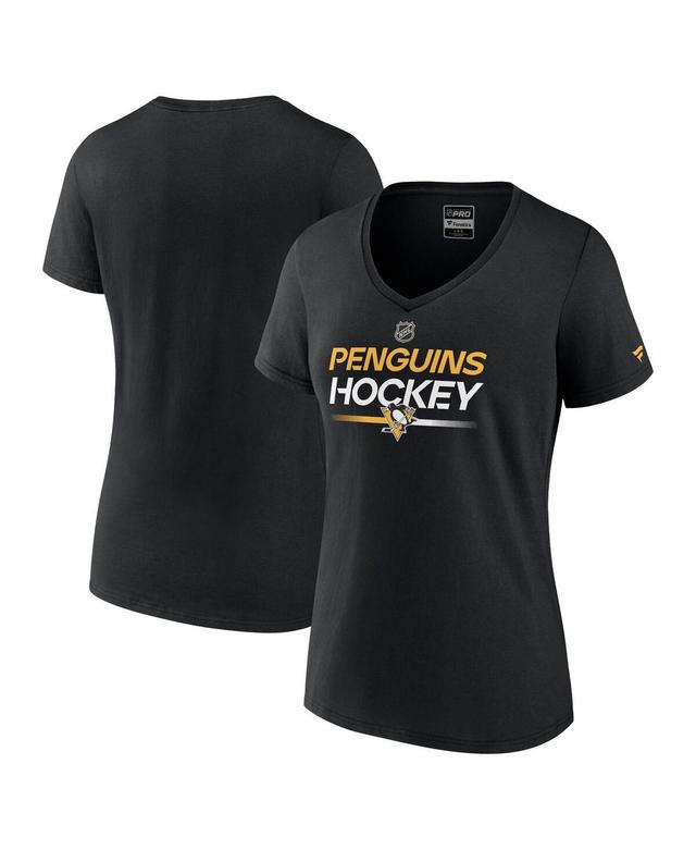 Womens Fanatics Branded Pittsburgh Penguins Authentic Pro V-Neck T-Shirt Product Image