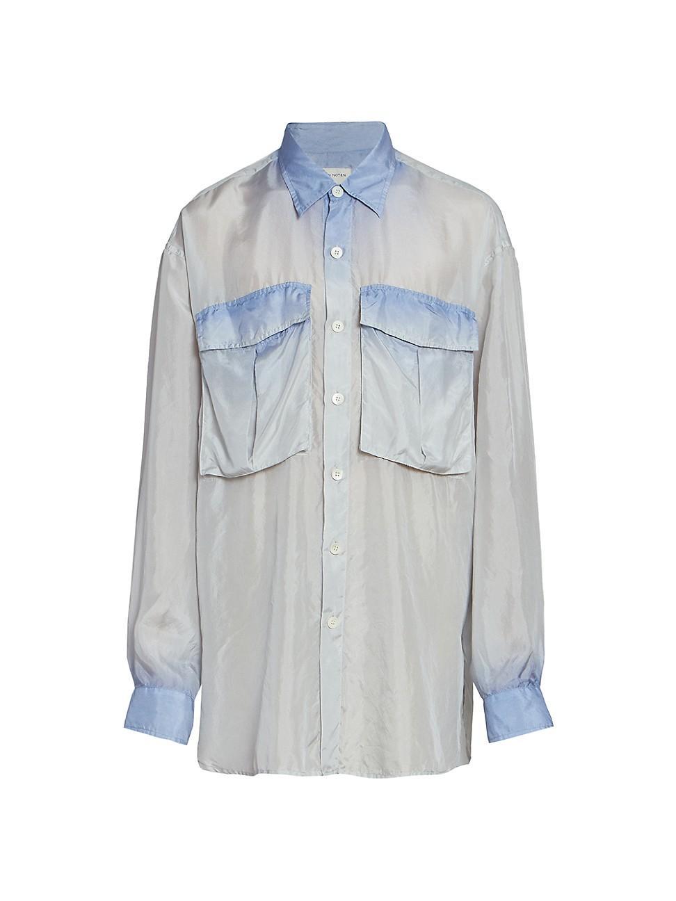 Mens Calander Silk Button-Front Shirt Product Image