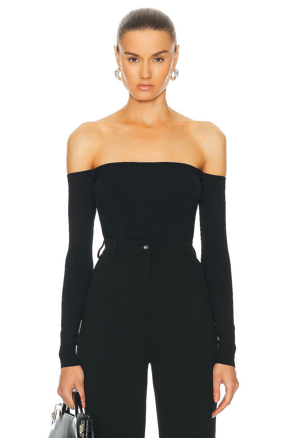 Dolce & Gabbana Strapless Long Sleeve Top Black. (also in ). product image