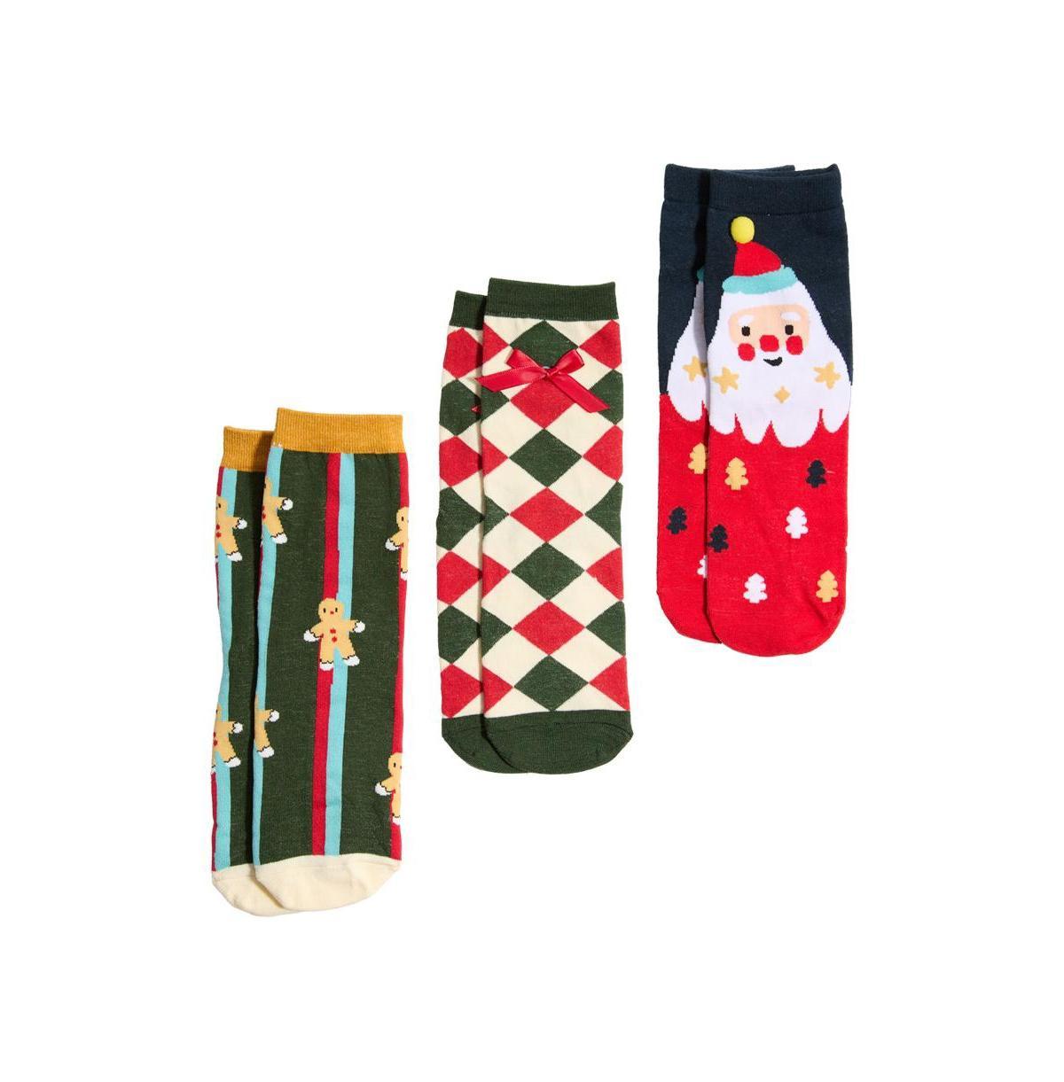 Stems Womens X Mas Socks Gift Set Of Three Product Image