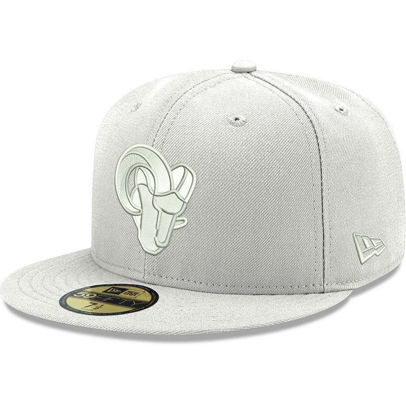 Mens New Era Los Angeles Rams White Ram Head 59FIFTY Fitted Hat Product Image