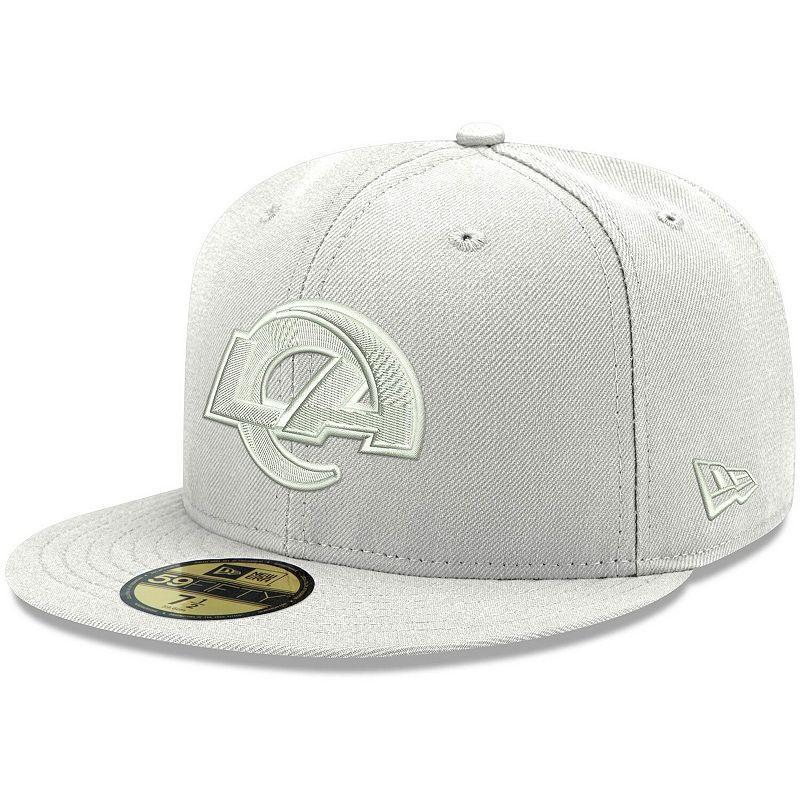 Mens New Era Los Angeles Rams White on White Primary Logo 59FIFTY Fitted Hat Product Image