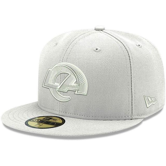 Mens New Era Los Angeles Rams White Primary Logo 59FIFTY Fitted Hat Product Image