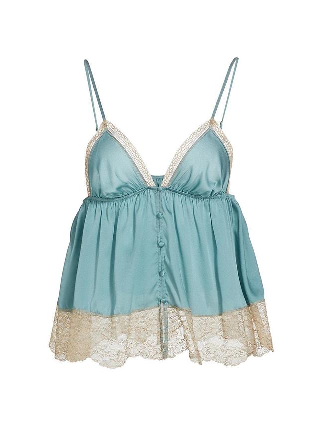 Womens Stretch-Silk & Lace Babydoll Cami Product Image