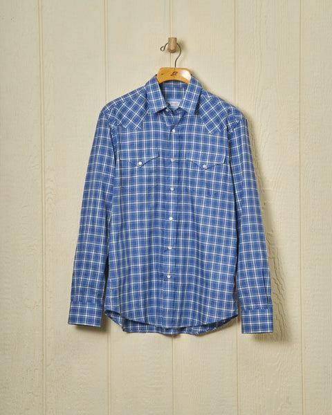 Western Sea-Washed Shirt in Ink Herringbone Plaid Product Image