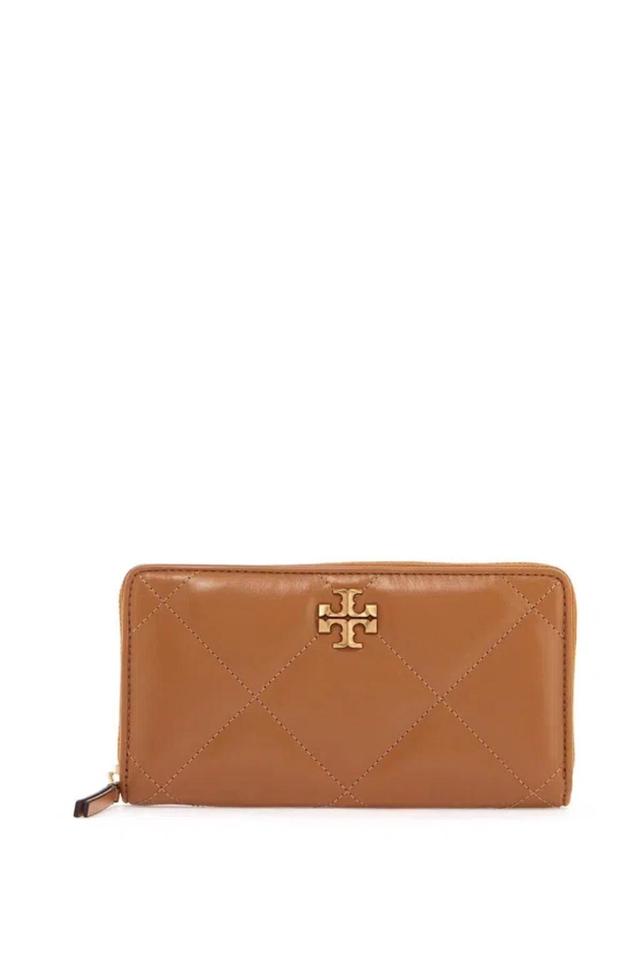 TORY BURCH Quilted Continental Wallet In Brown Product Image