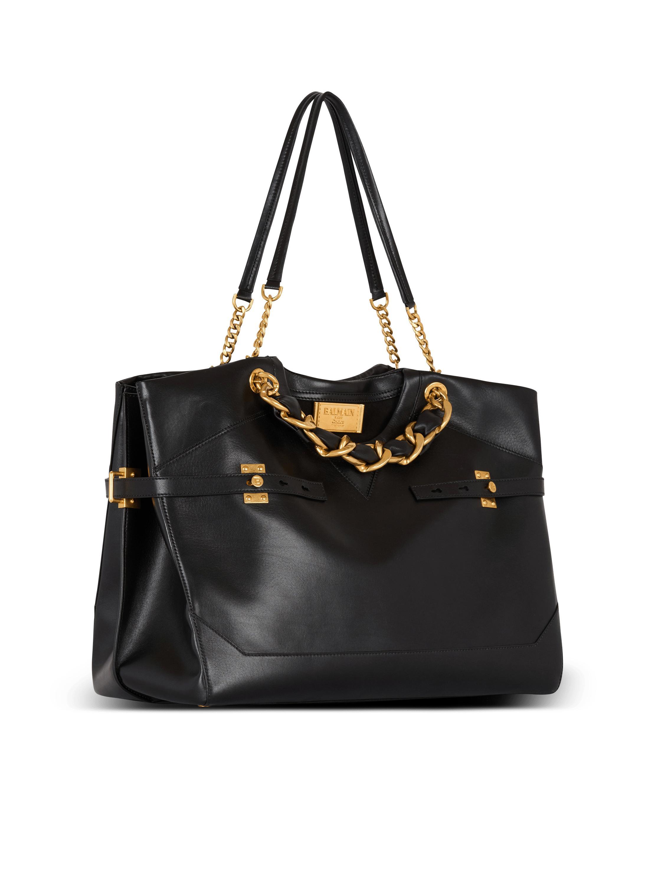 Crewneck calfskin tote bag Product Image