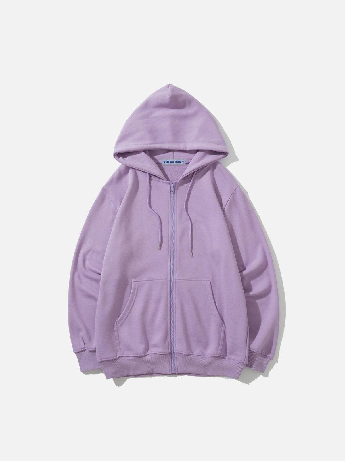 Aelfric Eden Solid Basic Zip Up Hoodie Product Image