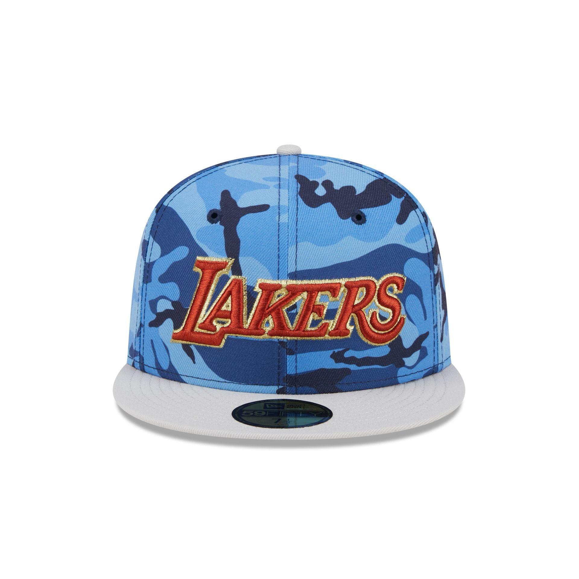 Los Angeles Lakers Blue Camo 59FIFTY Fitted Hat Male Product Image