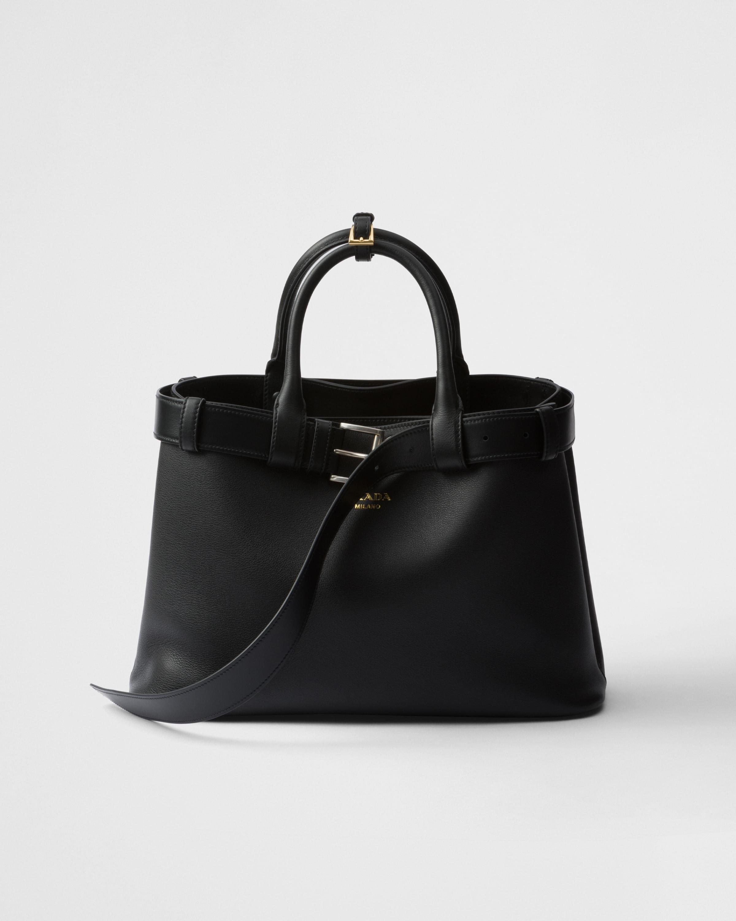 Prada Buckle medium leather handbag with belt Product Image