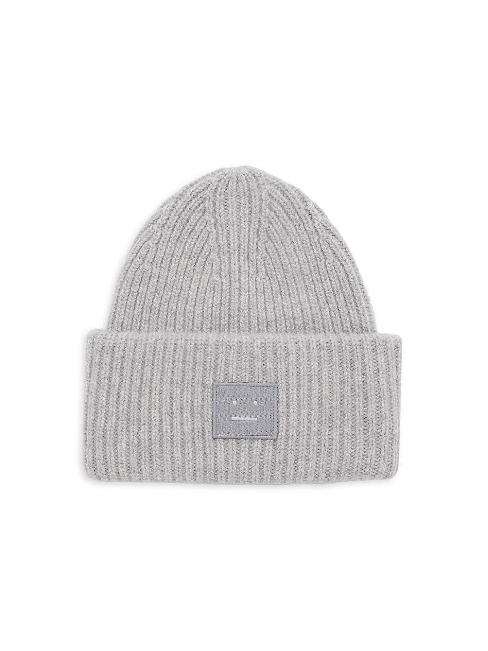 Acne Studios Pansy Face Patch Rib Wool Beanie Product Image