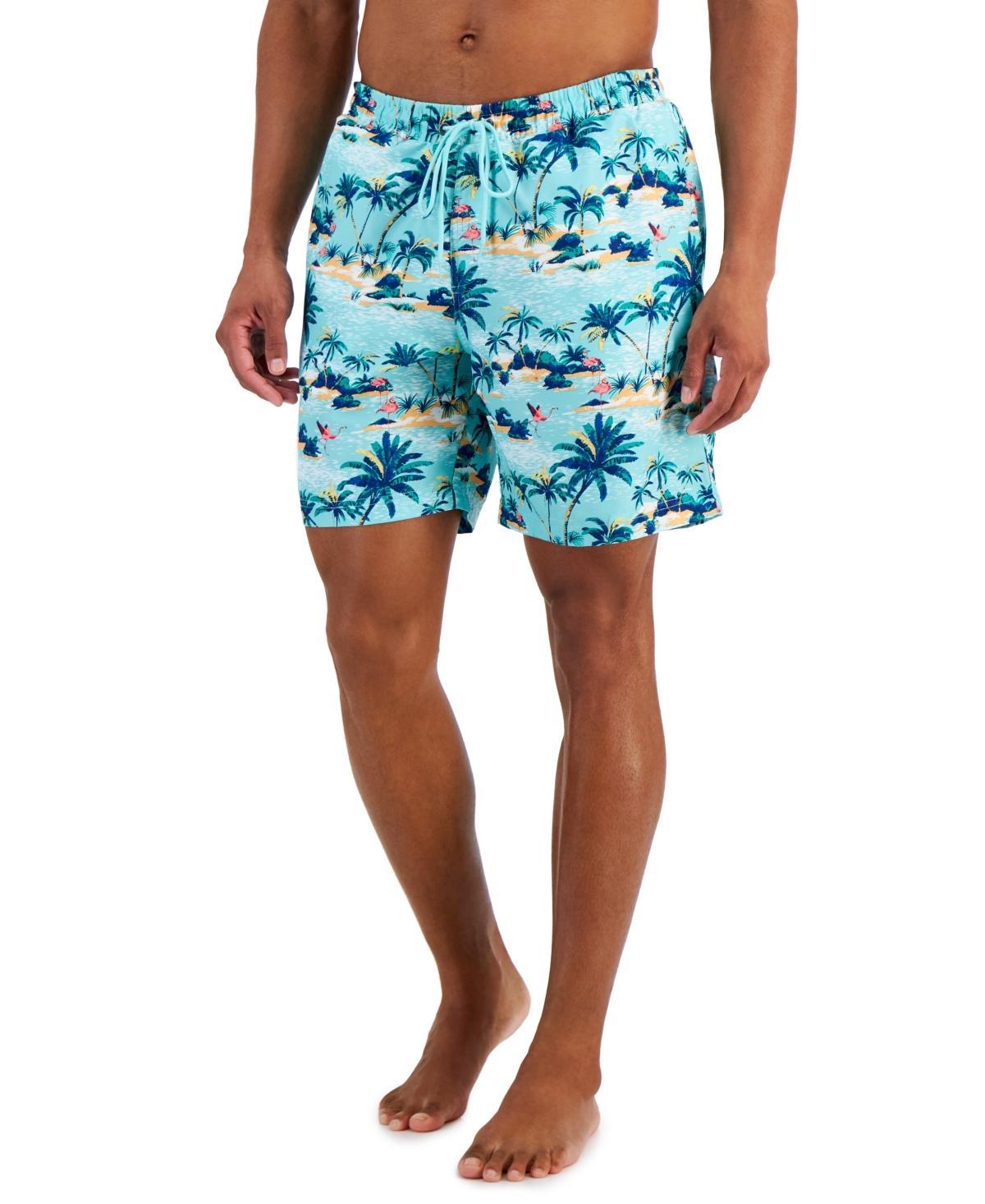 Club Room Mens Balu Scene Tropical-Print Quick-Dry 7 Swim Trunks, Created for Macys Product Image