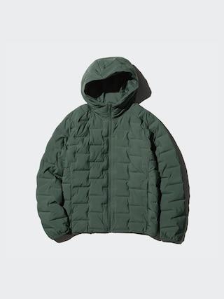 Mens Pufftech Parka with Water-Repellent Dark Green Large UNIQLO US Product Image